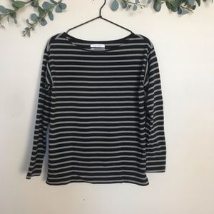 Everlane Striped Heavyweight Cotton Long Tee, EUC